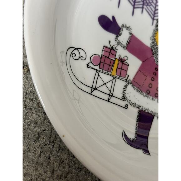 Vintage THOMAS Germany Purple Christmas Dish/Plate- Lot Of 2- Approx 8.5” - Picture 3 of 8